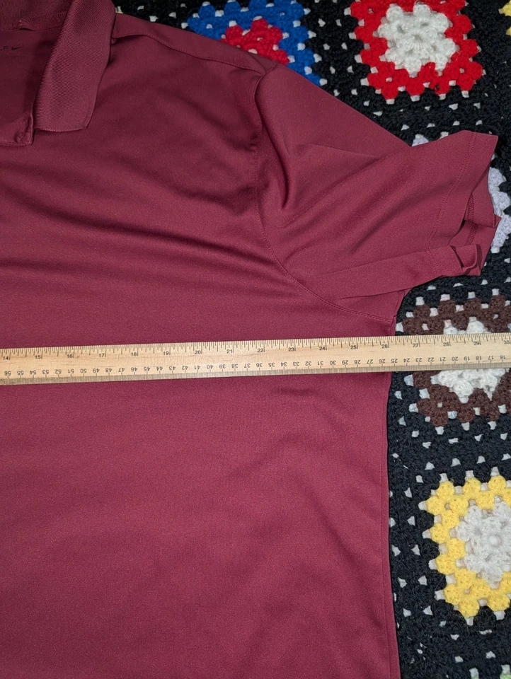 Nike Golf Dri Fit Camisa Para Hombres 2XL Rojo Granate Manga Corta Polo Poliéster Foto 4 de 4