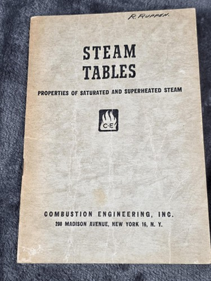 #ad Vintage Steam Tables Combustion Engineering 1940 Third Ed Mollier Diagram Book $17.49