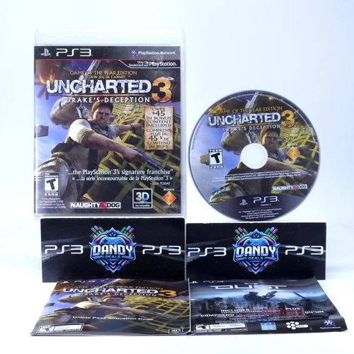 Uncharted 3: Drake's Deception PS3 CIB W/ Manual - Tested - PlayStation 3