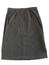 Retro Suede Feel Black Skirt Sz PL Classic Preppy Boho Western 80s