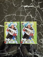 (2) Trevor Zegras 2021-22 Upper Deck Ice Green Parallel Rookie Card #123 FLYERS. rookie card picture