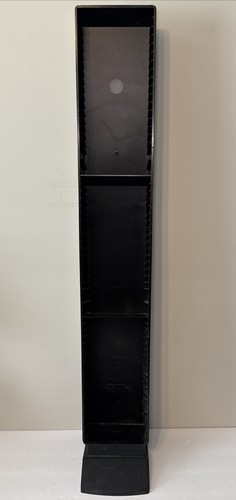 Vintage Laserline CD Storage Black 60 CD Tower Standing CD Storage Plastic 90s