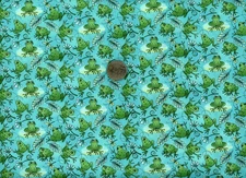 Remnant of Fabric Fat 8th 9X21 for Crafts, Quilting, Frogs
