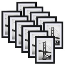 CRUGLA 5x7 Picture Frames Set of 11, Display Pictures 4x6 with Mat or 5 by 7 wit