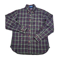 Vtg Pendleton Country Traditionals L Virgin Wool Flannel Plaid Shirt USA Made