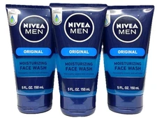 3 nivea men original moisturizing face wash 5oz ea