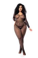 Mapale Long Sleeved Fishnet Bodystocking Queen Black