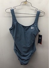 Reebok Women's One Piece Swimsuit Slate Blue Low Scoop Back NWT Sz S