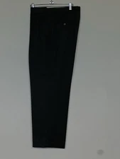 Pazoni Dress Pants Slacks Mens 34x28 black 3 Pleates 100% Wool Italian Made