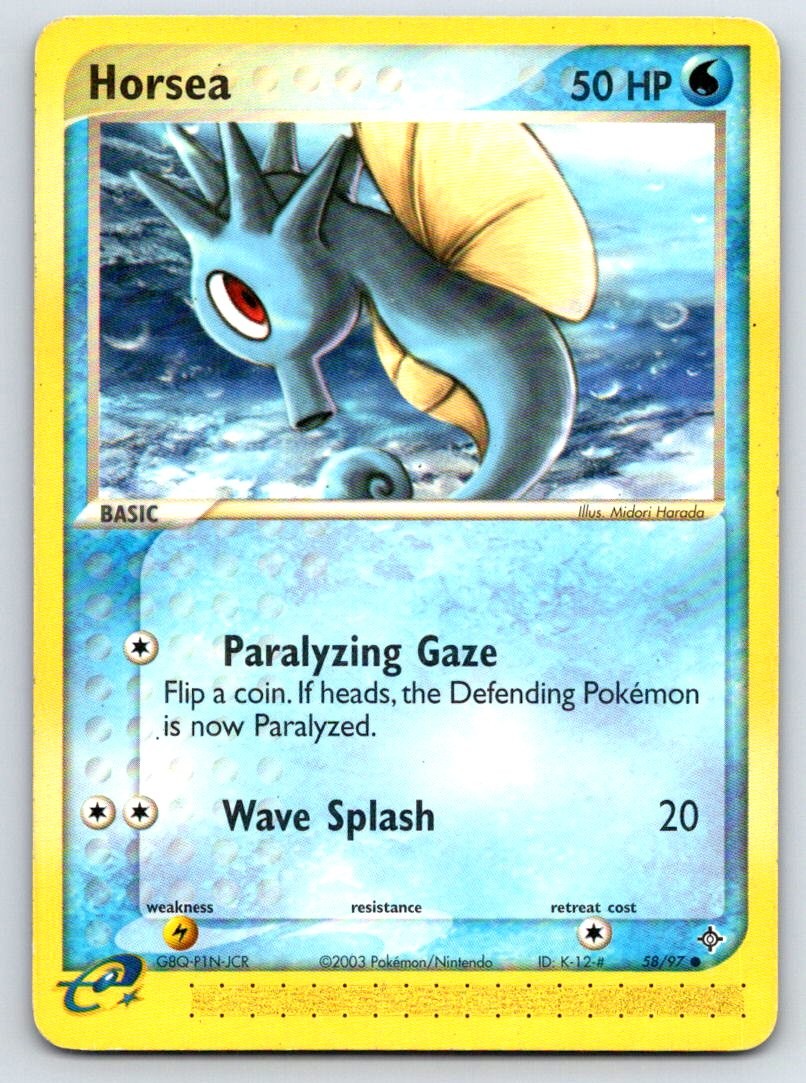 Horsea 58/97 Common Dragon Pokemon Heavily Played