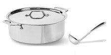 All-Clad D3 Stainless Steel 3 Quart Casserole Pan with Lid and All-clad 9" Ladle