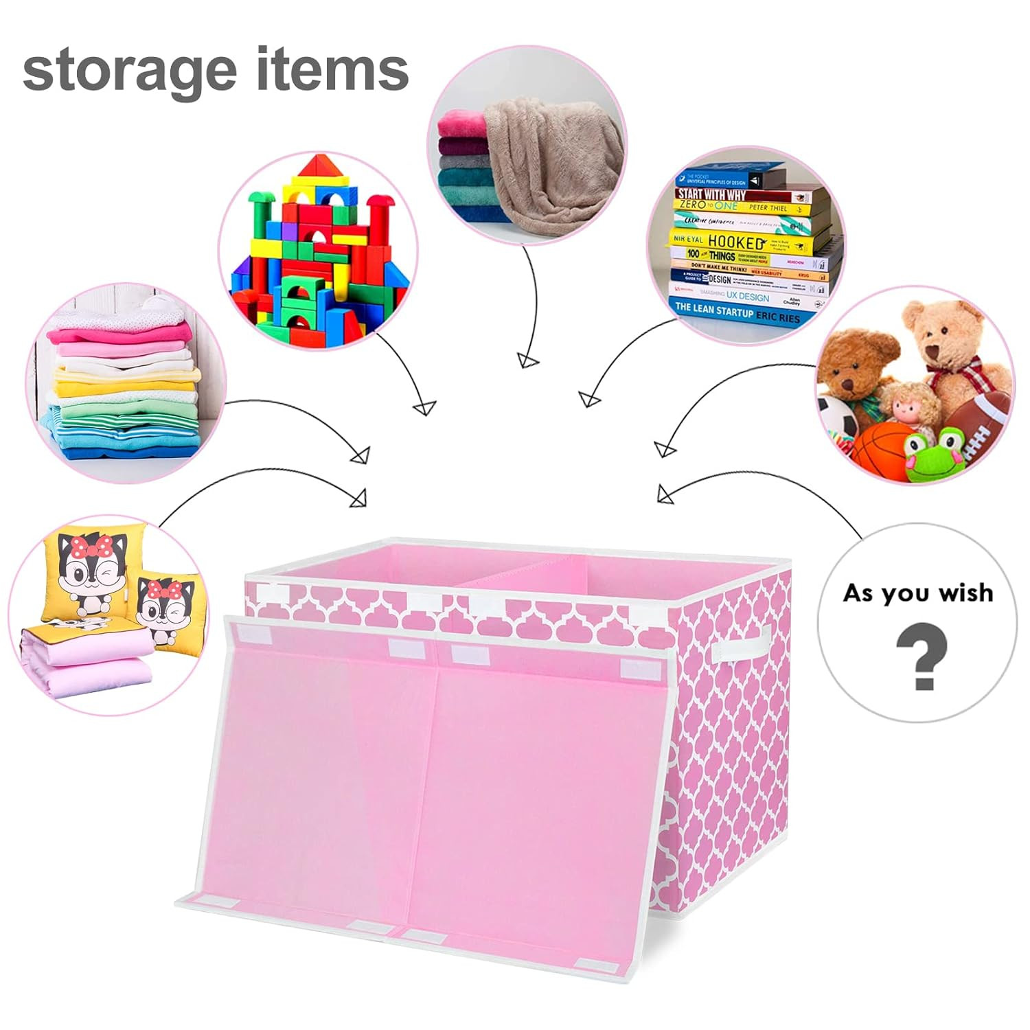 Toy Box for Girls, Kids - Large Toy Chest Organizers and Storage Boxes with Flip