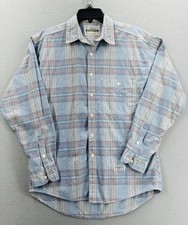 Levi's M Mens Shirt Blue Plaid Long Sleeve Cotton Western Pearl Snap Casual EUC
