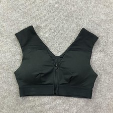 Tommie Copper Sports Bra Womens Small Black Front Zip Compression Copper Znergy