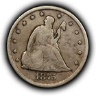 1875-CC 20c Seated Liberty Twenty Cent Piece -Key Date Carson City- Fine - B4937