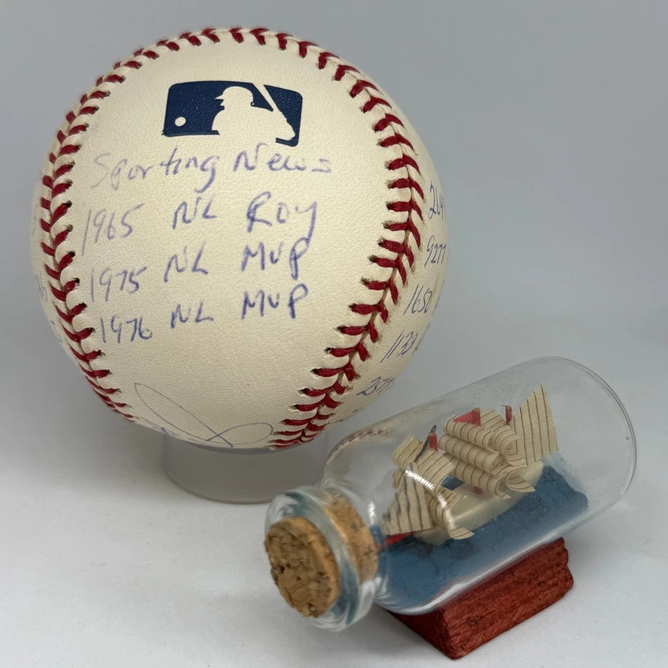 Joe Morgan signed Rawlings OML Baseball JSA COA Inscribed Stat HOF Reds A4075 - Image 4 of 4