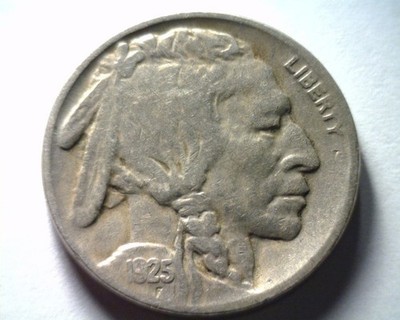 1925 BUFFALO NICKEL FINE / VERY FINE F/VF NICE ORIGINAL COIN BOBS COINS 99c SHIP