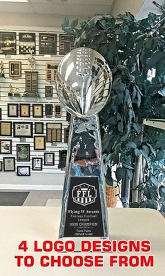 FANTASY FOOTBALL TROPHY 12 INCH SIMULATED CHROME FREE ENGRAVING M~RF148A #