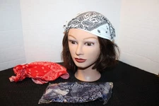Lot of 3 Women's Cotton Paisley Do Rags Dew Rag Head Wrap Skull Cap Bandanas