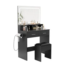 Vanity Desk with Mirror Makeup Vanity Set with LED Lights Vanity Dressing Table