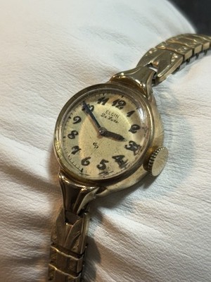 Vintage Elgin De Luxe Women's 10K RGP Mechanical Ladies Wind - Main Image