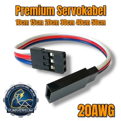   JR Servo Verlängerungskabel 10cm 15cm 20cm 30cm 40cm 50cm 20AWG 24AWG Kabel