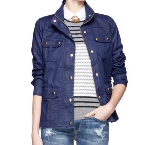 VETEMENTS J Crew Downtown Field Jacket spalmato cotone blu navy taglia S utility classic