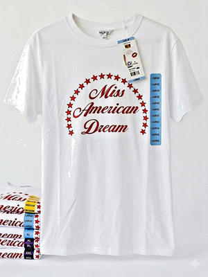 #ad #ad Wildfox Miss American Dream T Shirt NWT White Red Stars 4th of July Y2K Graphic $14.99