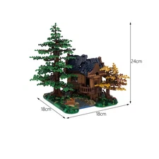 HXtoy Modular Building: Beautiful Lake House with Tree 1909 Build Moc