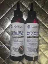 Isoplus Black Castor Oil & Coconut Oil Hair & Scalp Therapy 4 Fl Oz Lot Of 2