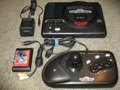 Sega Genesis Model 1 w/ Arcade Stick, Sonic Spinball and Cables
