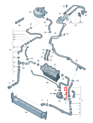 2018 Volkswagen Polo 1.0 TFSI CHZ Water Coolant Hose/pipe  