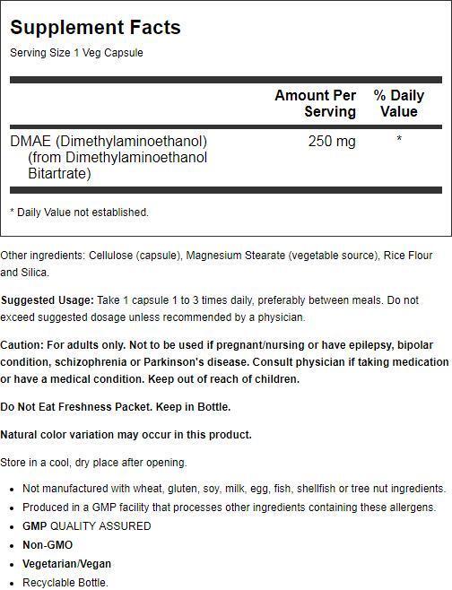 NOW Foods Dmae 250 mg 100 Veg Caps eBay