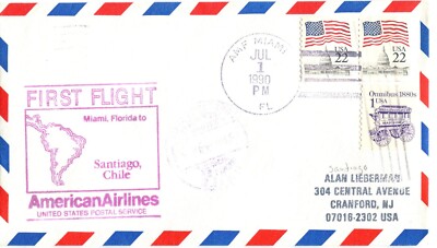 Santiago Dallas American Airlines American Airlines First Flight