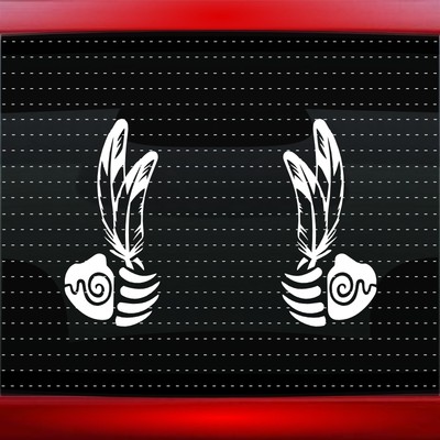 Bear Paw #16 Pair Native American Car Decal Window Sticker Feather (20 COLORS!)