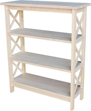 X-Sided Unit-3 Tier Solid Wood, Real Parawood, Easy Assembly, 3 Shelf, DIY, Pain