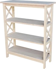 X-Sided Unit-3 Tier Solid Wood, Real Parawood, Easy Assembly, 3 Shelf, DIY, Pain