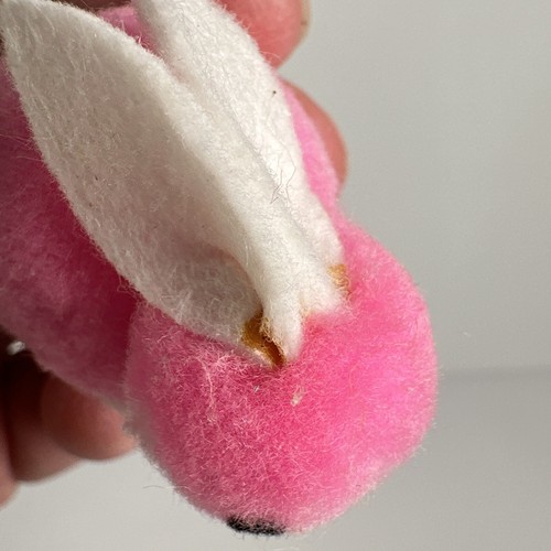 Lot 3 Vtg Puffball Bunny Rabbits Miniature Easter Decor Cute 80s 2" Tall - Picture 5 of 8