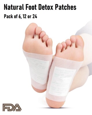 24 x Fuß Detox Pflaster Natur Pads Körpergifte Füße Abnehmen Reinigung Kräuter