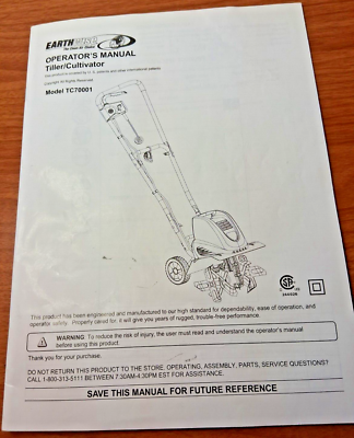 #ad Earthwise TC70001 Tiller Cultivator OPERATOR#x27;S MANUAL $12.46