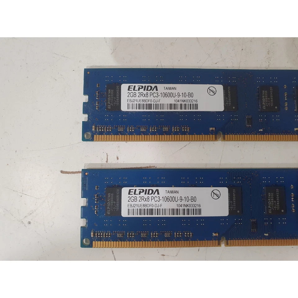 Lot of 2 Elpida EBJ21UE8BDF0-DJ-F RAM 1333MHz 2GB DDR3 CL9 Desktop DIMM Memory - Image 2 of 4