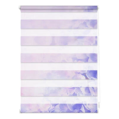 LICHTBLICK Duo Rollo Klemmfix, ohne Bohren, blickdicht, Hortensie - Lila
