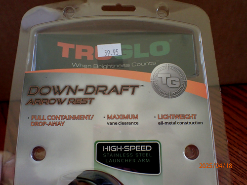 TRUGLO DOWN-DRAFT ARROW REST RIGHT OR LEFT HAND BOW ARROW REST NEW SEALED - Picture 8 of 14
