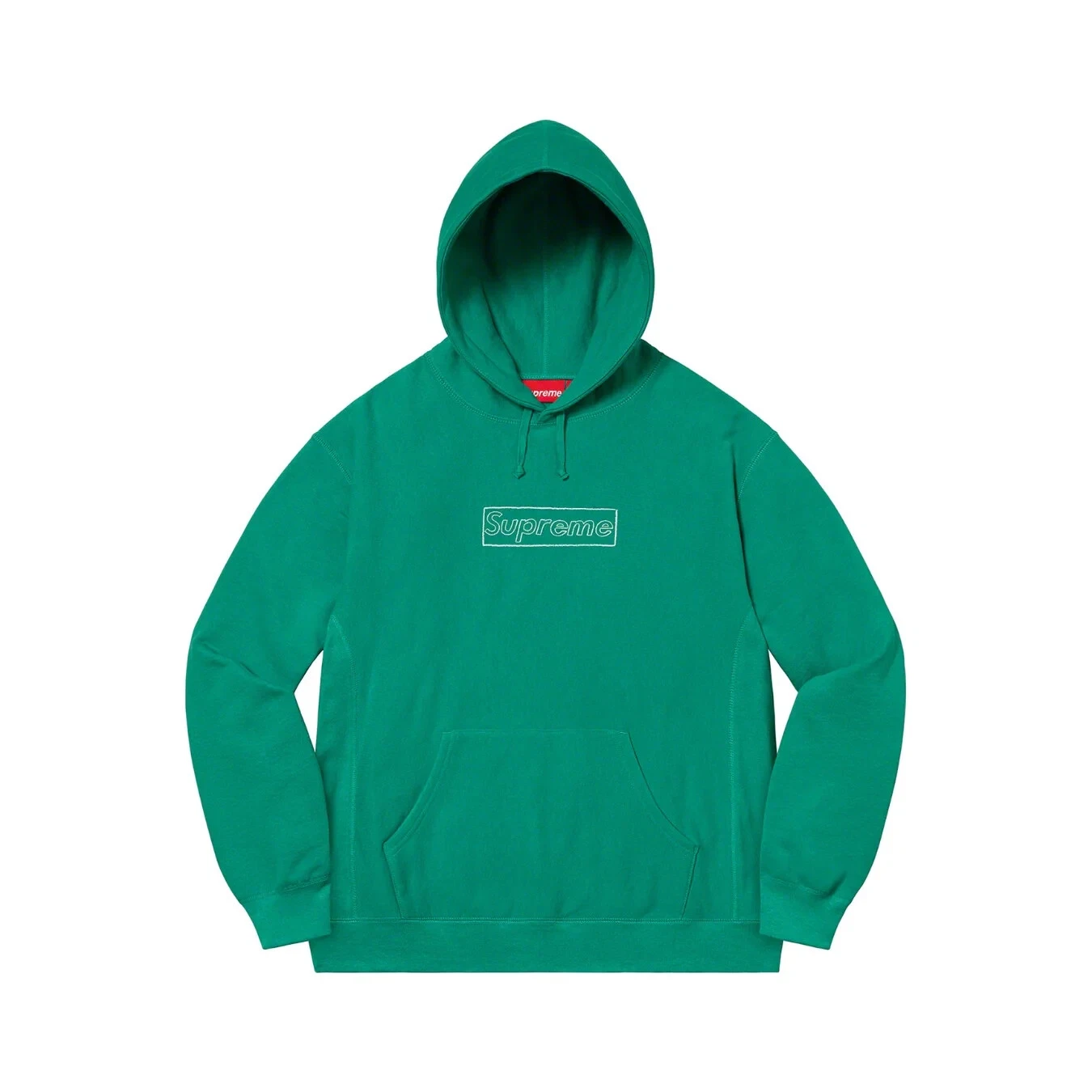 Sweat à capuche Supreme KAWS logo craie vert pin clair taille M