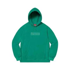 Supreme KAWS Chalk Logo Hoodie Light Pine Green Size Medium