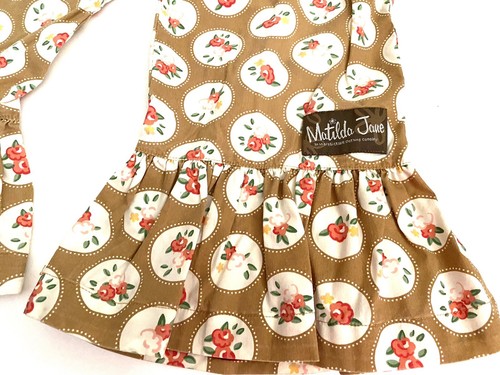 Matilda Jane Secret Fields Cameo Ruffles Pants Roses Brown Girls Size 6 - Picture 3 of 6