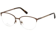 Swarovski SK5296 049 Brown Semi Rimless Eyeglasses Frame 52-16-140 SW5296 5296