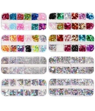 8 boxes Nail Glitter 3D Sequins by Artdone Butterfly Heart Manicure Art Acrylic 