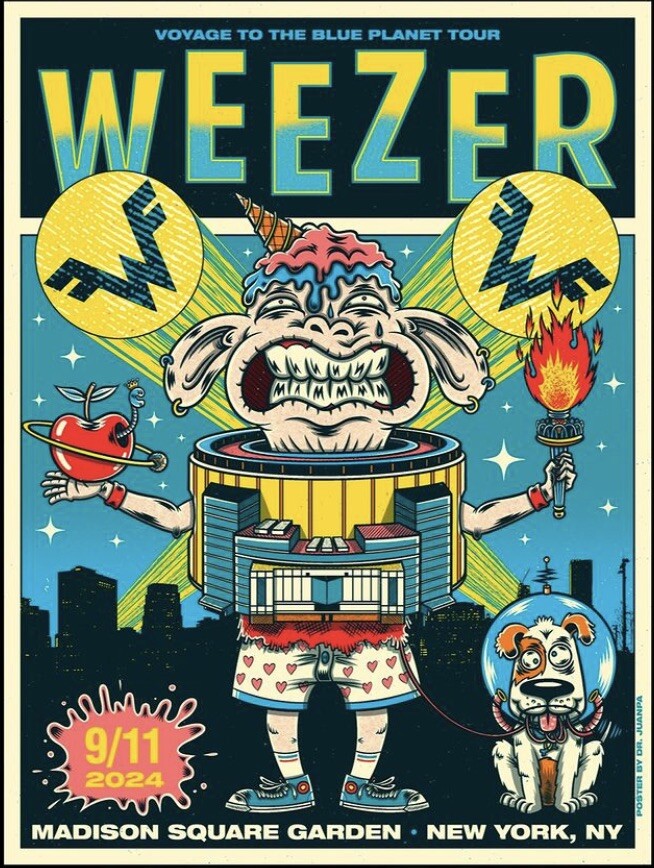Weezer Madison Square Garden Event Poster 9/11/24 Voyage To The