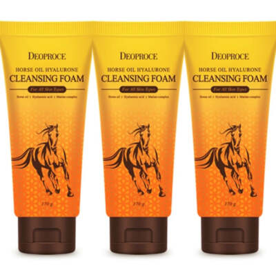 Deoproce Horse Oil Hyaluron Cleansing Foam 170g*3Pcs - FREE SHIPPING